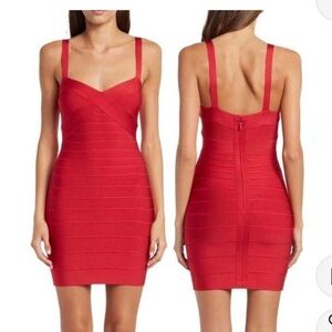 Herve Leger Red Bandage Dress